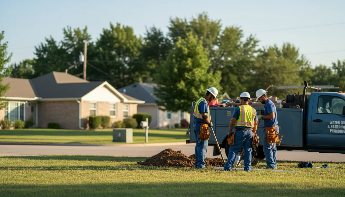 Residential water line and bathroom plumbing service in Rio Vista, TX
